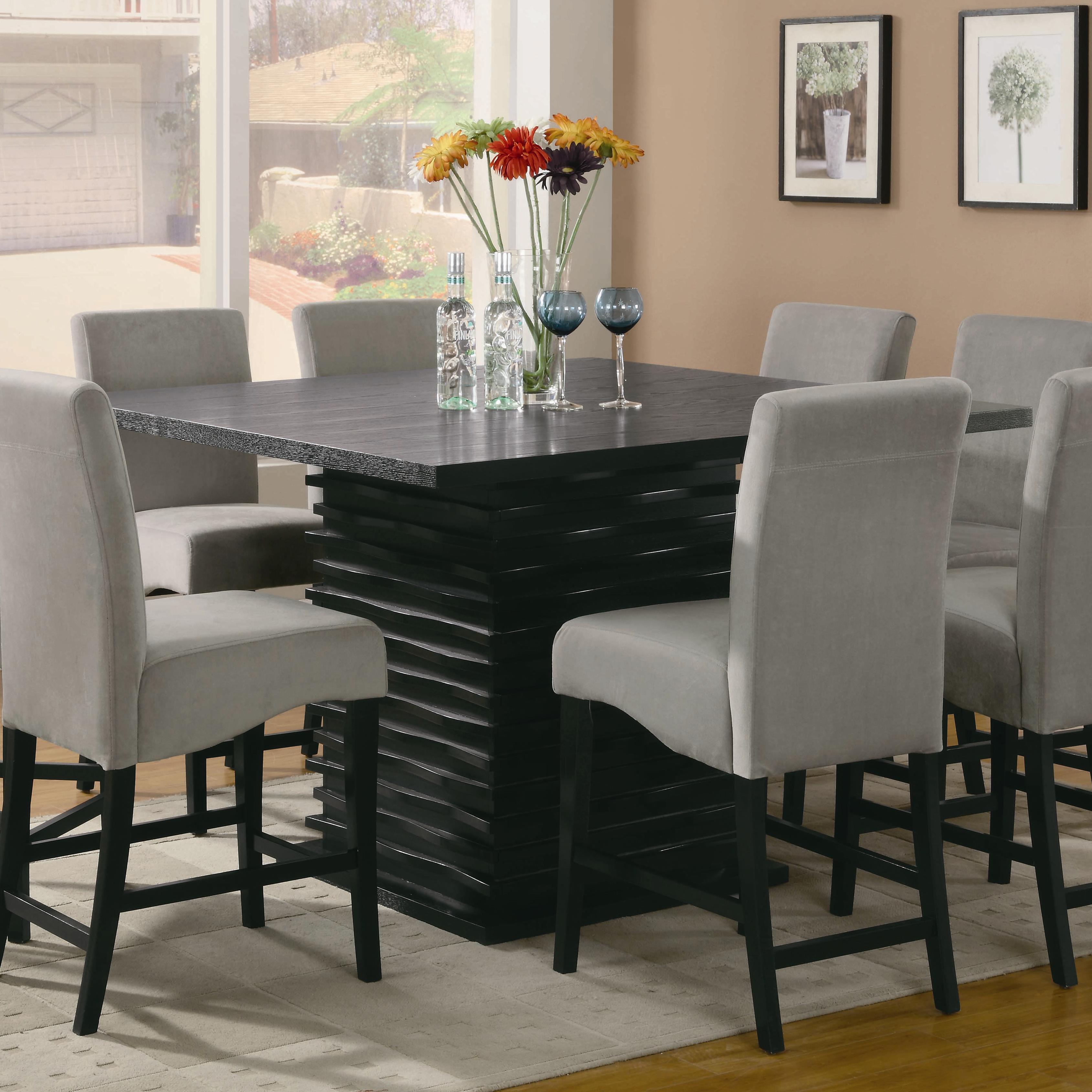 Coaster Jaden 100958 Square Counter Height Table with Center Storage Cabinet Arwood s Furniture Pub Tables